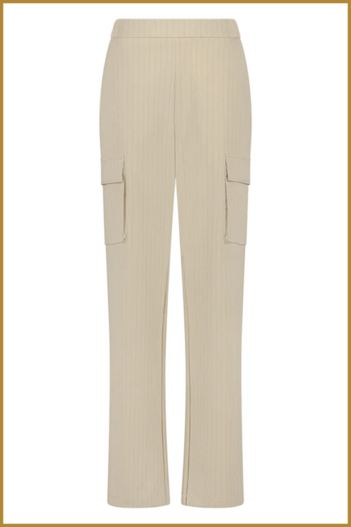 NUKUS - Hamburg Pants Stripe sand -NUK240002 - Afbeelding 2