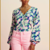 POM - Blouse -Lilies blue blue- POM240011