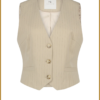 NUKUS - NUK240004 Carrera Gilet Stripe sand- NUK240004