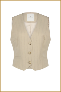 Alternative view of NUKUS - NUK240004 Carrera Gilet Stripe sand- NUK240004