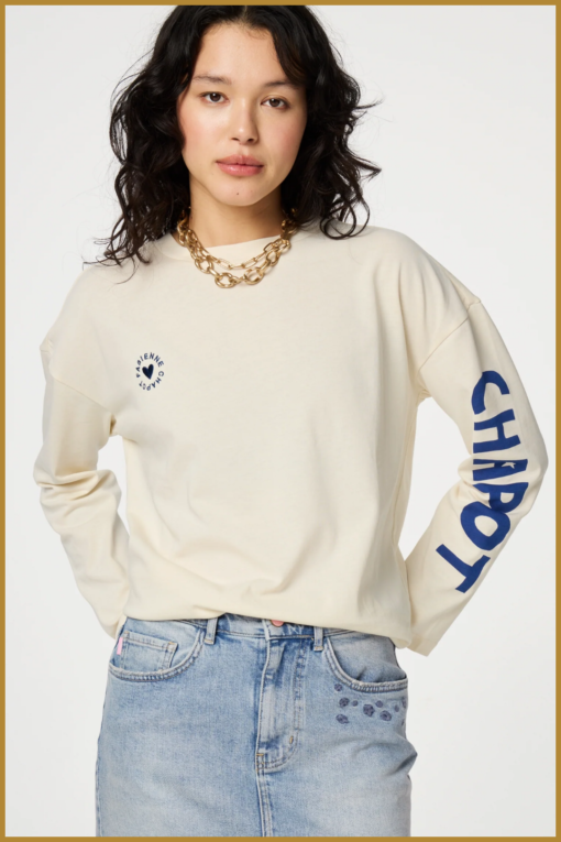 FABIENNE CHAPOT - Phileine LS -T-Shirt cosy white -FAB240077 - Afbeelding 2