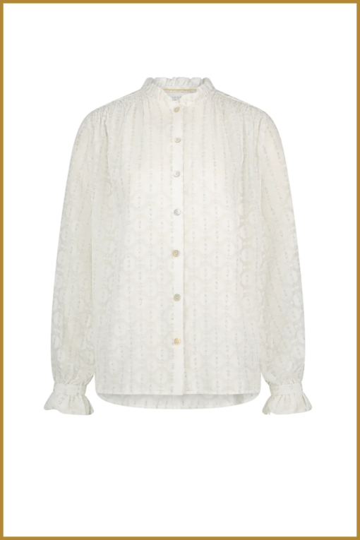 NUKUS - Jenna Blouse Lurex offwhite -NUK240018 - Afbeelding 2