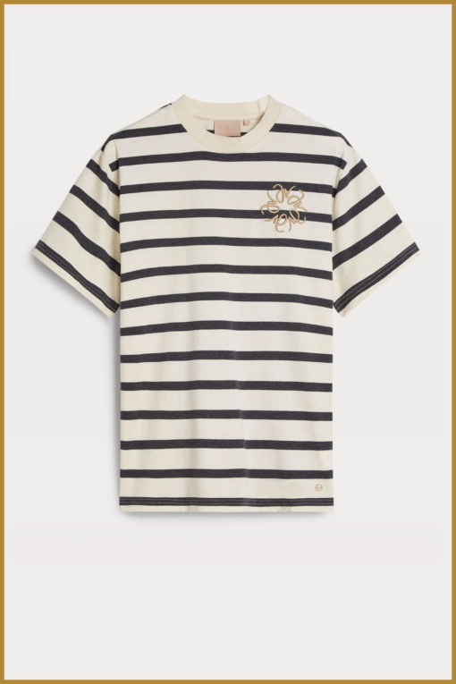 JOSH V roxy stripey-light ecru dark ash-JOV240013 - Afbeelding 2