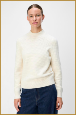 OBJECT -  OBJFENYA RE L/S KNIT PULLOVER wit-OBJ240058