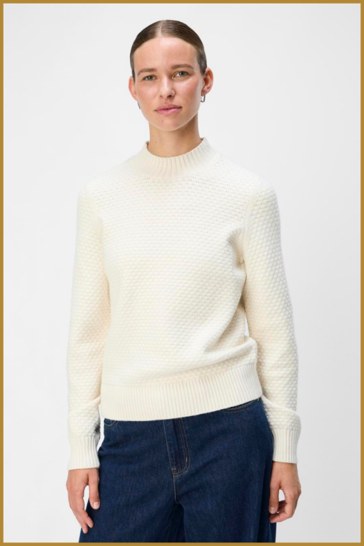 OBJECT -  OBJFENYA RE L/S KNIT PULLOVER wit-OBJ240058