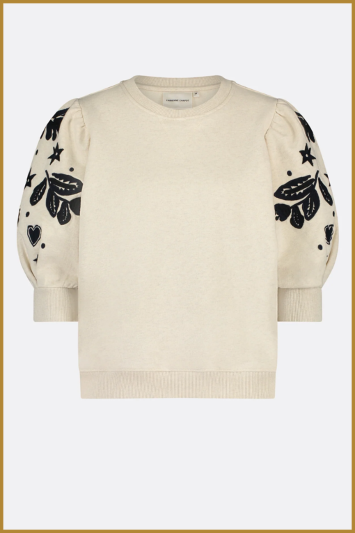 FABIENNE CHAPOT -Henriette sweater oatmeal melange -FAB240056 - Afbeelding 2