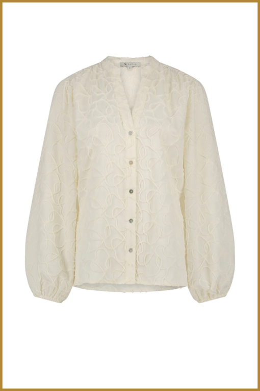 NUKUS - Daan blouse offwhite wit -NUK240011 - Afbeelding 2