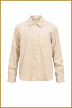 OBJECT -  OBJLIVA L/S LO CORDUROY SHIRT beige -OBJ240041