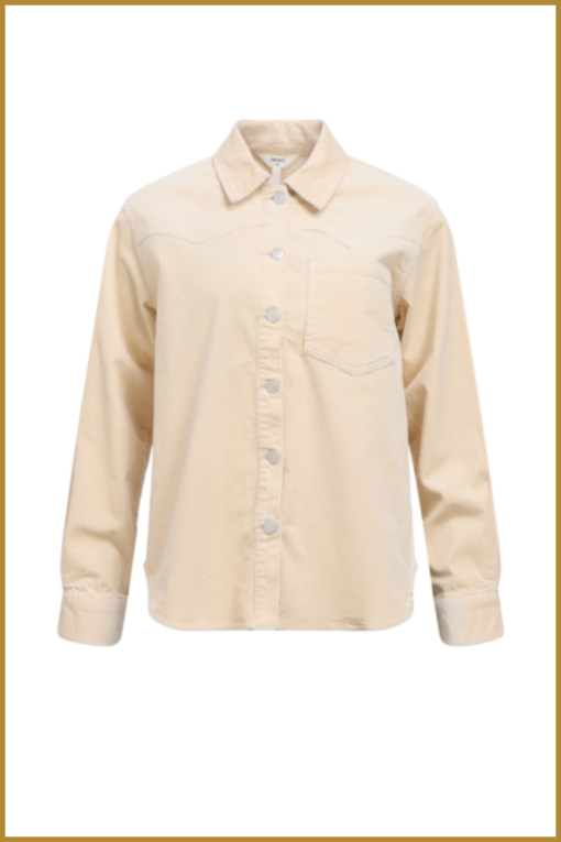 OBJECT -  OBJLIVA L/S LO CORDUROY SHIRT beige -OBJ240041