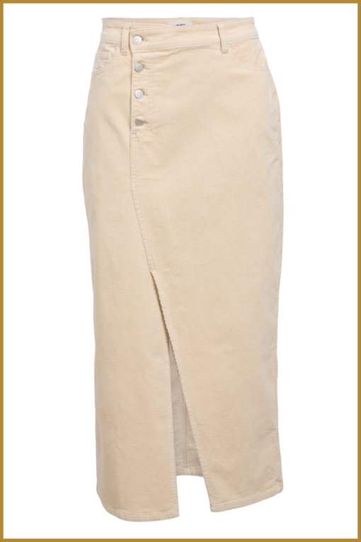 OBJECT -  OBJLIVA HW LONG CORDUROY SKIRT beige -OBJ240040 - Afbeelding 2