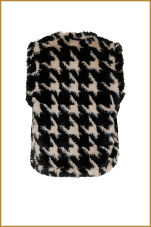 ZIP73- Gillet teddy zw/cha -ZIP240005 - Afbeelding 3