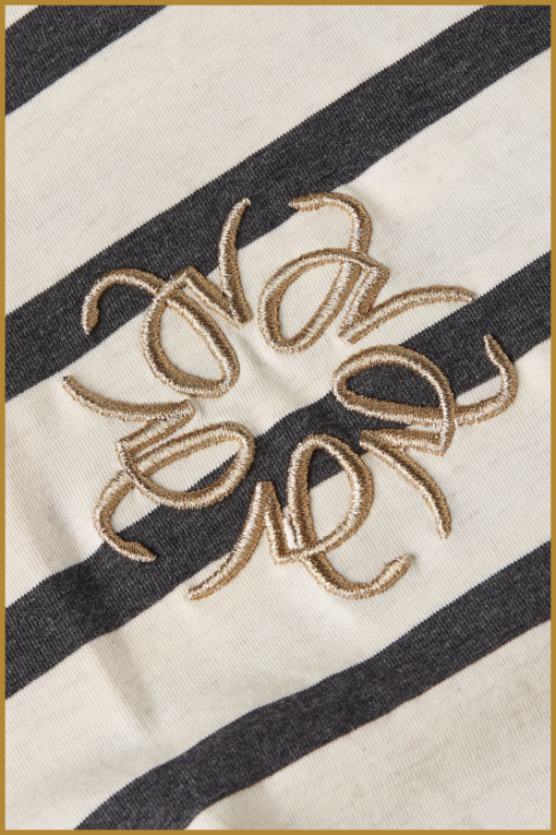 JOSH V roxy stripey-light ecru dark ash-JOV240013 - Afbeelding 3
