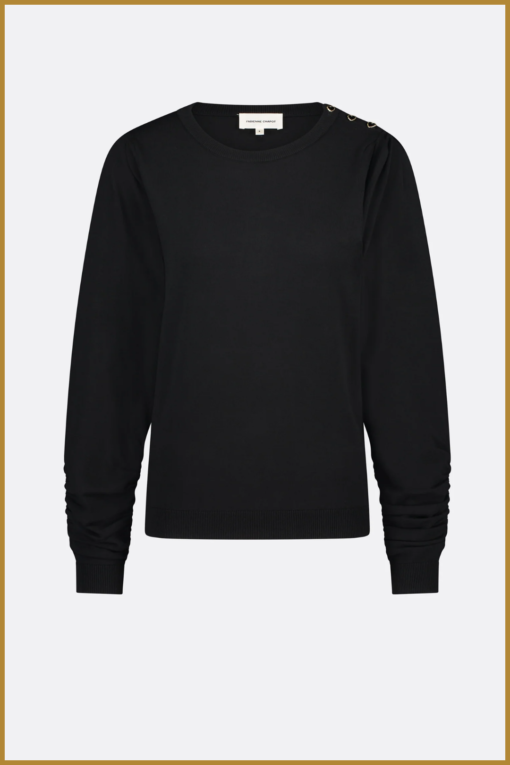 FABIENNE CHAPOT-  Molly Scrunch Pullover black -FAB240059 - Afbeelding 2