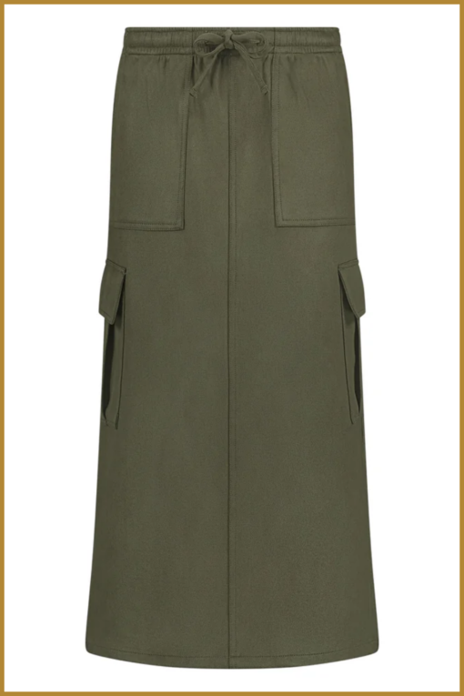 NUKUS -Brooklyn Skirt Burned Olive-NUK240029 - Afbeelding 2