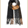 INUZ - Wintersjaal gemeleerd zwart bruin wit-YEH240006
