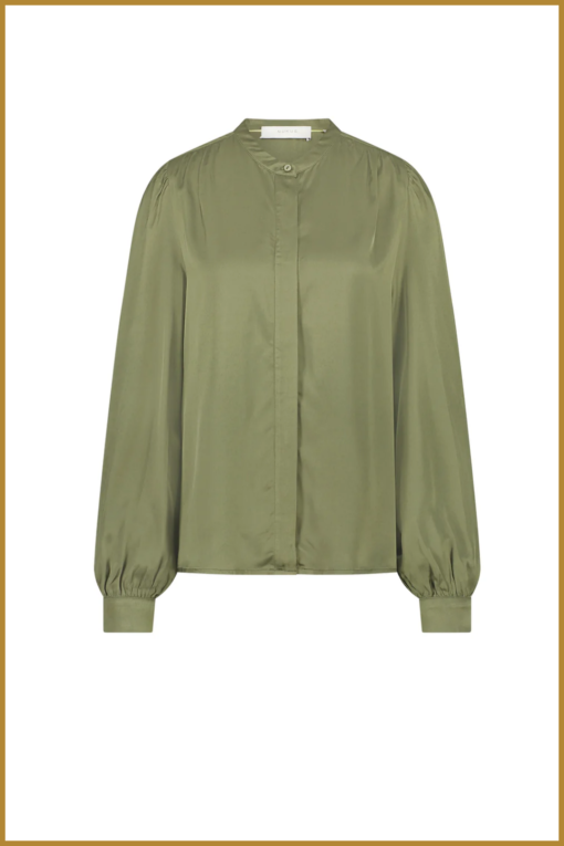 NUKUIS - Norwich Blouse Burned Olive-NUK240026 - Afbeelding 2