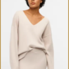 OBJECT - OBJREYNARD V-NECK beige -OBJ240054