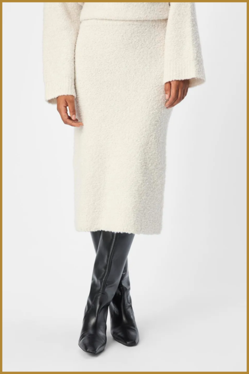 OBJECT - OBJTOLATYA KNIT MIDI SKIRT beige -OBJ240049