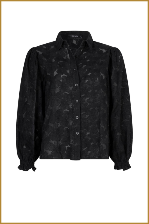 YDENCE - Blouse Birdie zwart -YDE240070 - Afbeelding 2