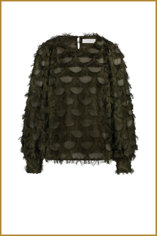 NUKUS-  Jade Top Burned Olive groen -NUK240022 - Afbeelding 2