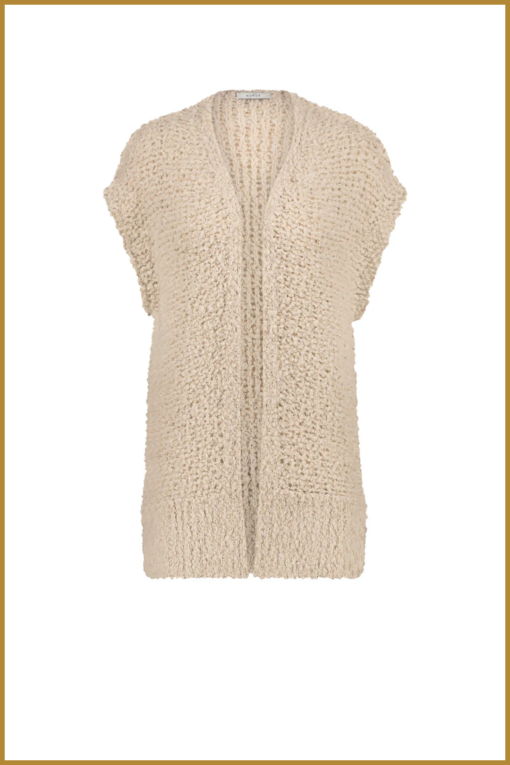 NUKUS - Gilly Gilet Lurex Sand -NUK240030 - Afbeelding 2