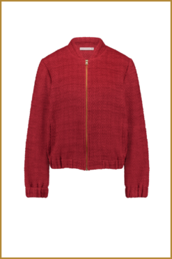 Alternative view of STUDIO ANNELOES - Jax tweed bomber jacket rood -STU240309