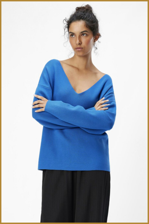 OBJECT -  OBJREYNARD V-NECK PULLOVER kobalt -OBJ240074