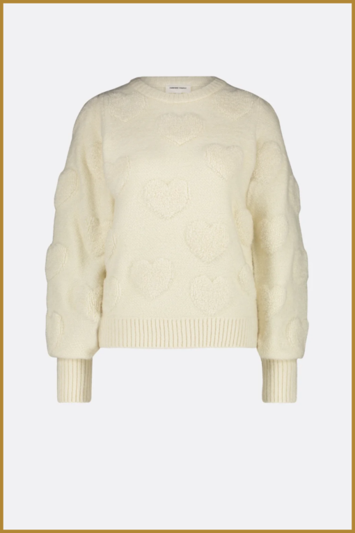 FABIENNE CHAPOT - Bibian Heart Pullover warm white -FAB240080 - Afbeelding 2