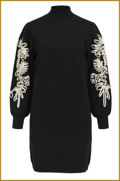 OBJECT-OBJJOANA L/S KNIT DRESS  zwart-OBJ240072 - Afbeelding 2
