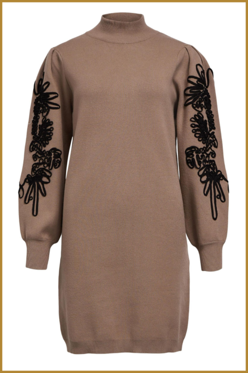 OBJECT-OBJJOANA L/S KNIT DRESS bruin-OBJ240073 - Afbeelding 2