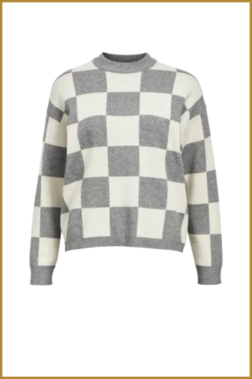 OBJECT-OBJRAY LO L/S KNIT PULLOVER grijs-OBJ240066