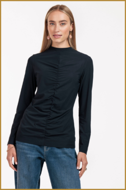 STUDIO ANNELOES-Stephana wrinkle top blauw-STU240334