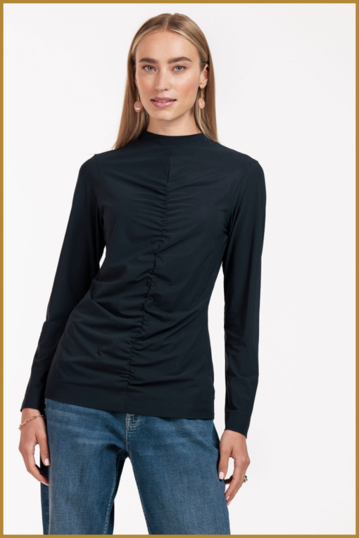 STUDIO ANNELOES-Stephana wrinkle top blauw-STU240334