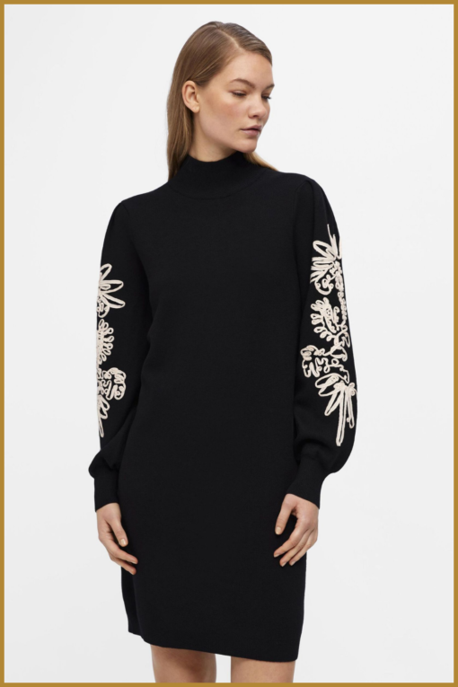 OBJECT-OBJJOANA L/S KNIT DRESS zwart-OBJ240072