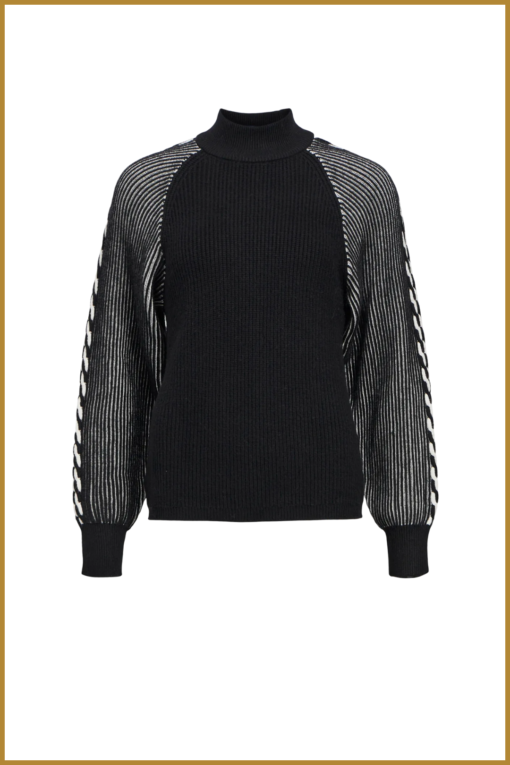 OBJECT -  OBJSOFIE KNIT RE L/S PULLOVER zwart -OBJ240067 - Afbeelding 2