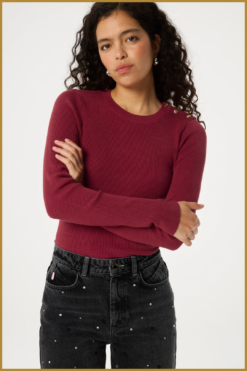 FABIENNE CHAPOT -  Lillian Slim Pullover cerise red -FAB240088