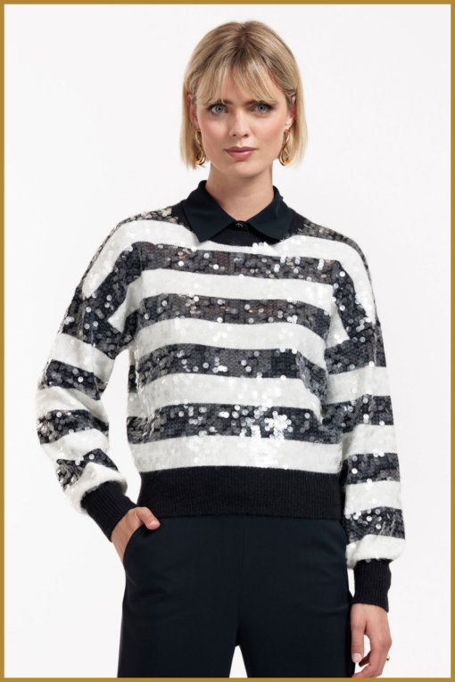 STUDIO ANNELOES-Lilly sequins pullover blauw-STU240335