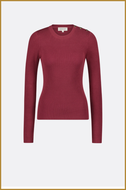 FABIENNE CHAPOT -  Lillian Slim Pullover cerise red -FAB240088 - Afbeelding 2