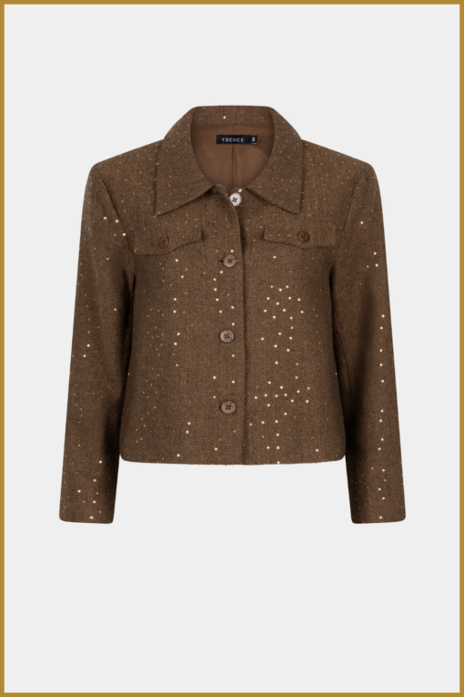 YDENCE-Jacket Halsey bruin-YDE240096