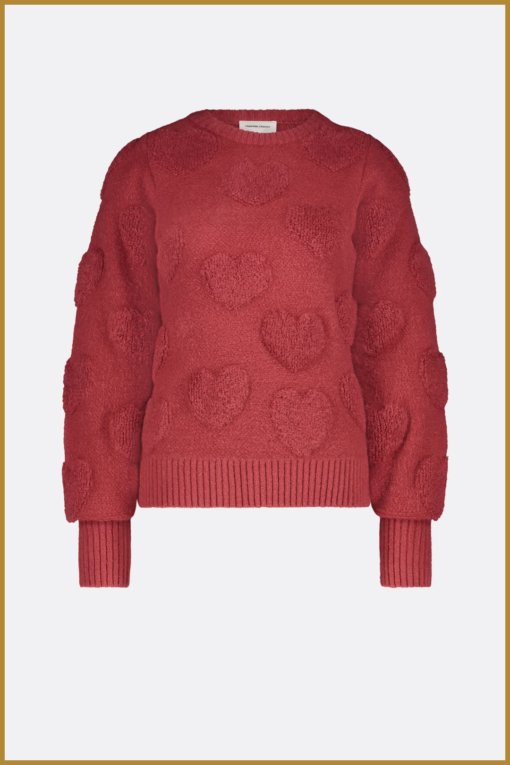 FABIENNE CHAPOT -Bibian Heart Pullover cerise red -FAB240087 - Afbeelding 2