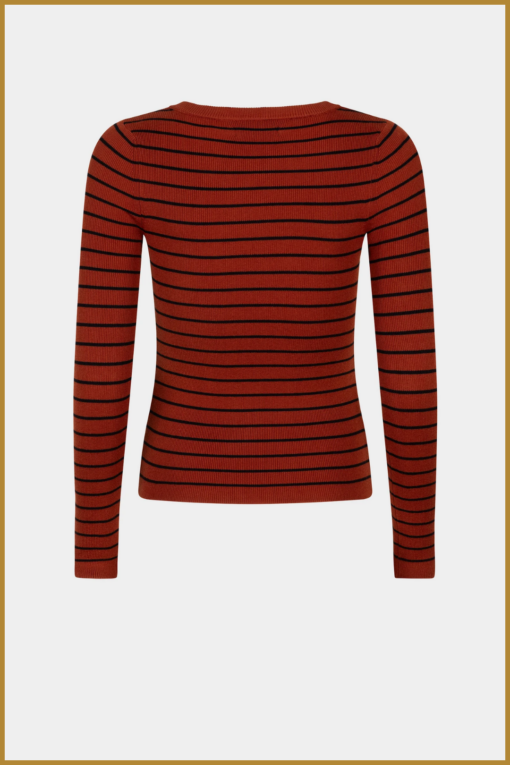 YDENCE-Knitted top Devina bordo-YDE240081 - Afbeelding 3