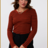 YDENCE-Knitted top Devina bordo-YDE240081