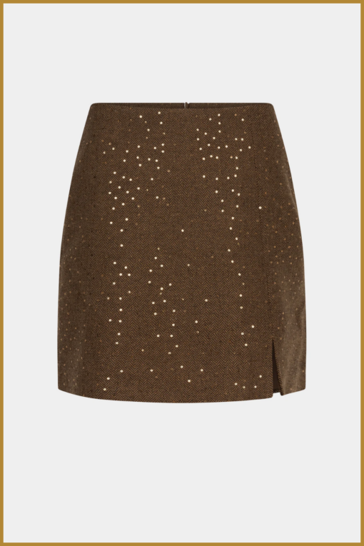 YDENCE-Skirt Elfie bruin-YDE240092 - Afbeelding 2