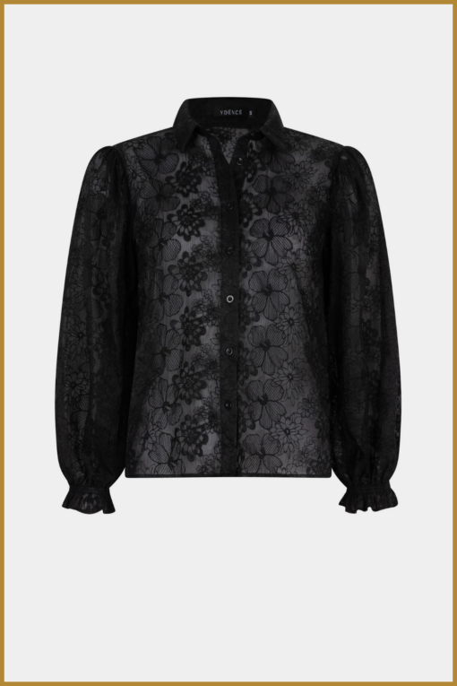 YDENCE-Blouse Maura zwart-YDE240093 - Afbeelding 2