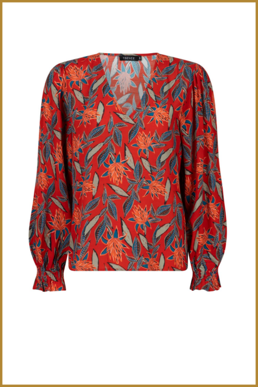 YDENCE - Top Merel 1097 red -YDE240062 - Afbeelding 2