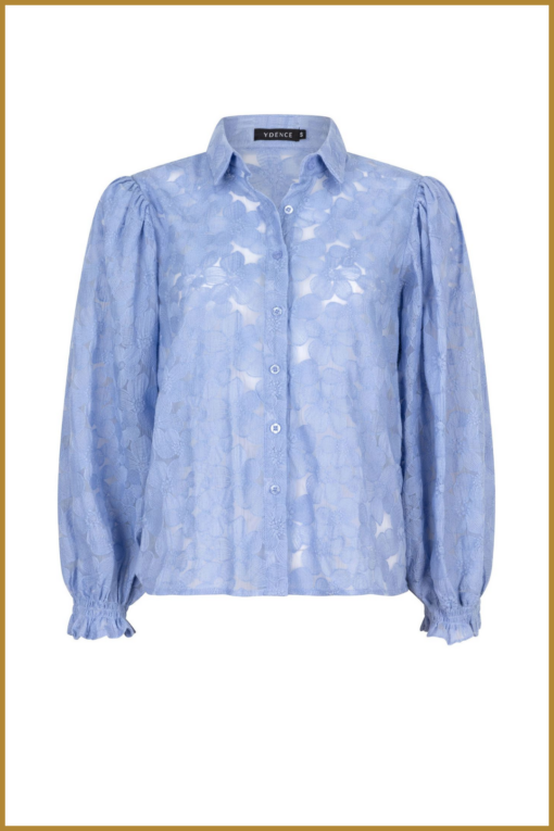 YDENCE - Blouse Birdie blauw -YDE240069 - Afbeelding 2