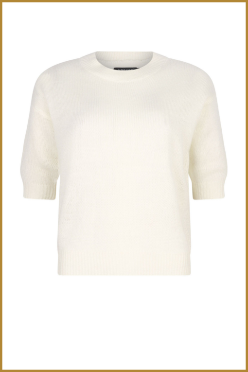 YDENCE -  Knitted top Feline ofwhite -YDE240001