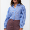 YDENCE - Blouse Birdie blauw -YDE240069