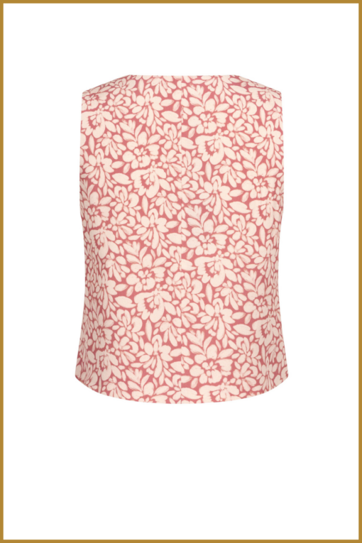 YDENCE - Gillet Oaklynn nude flower -YDE240038 - Afbeelding 3
