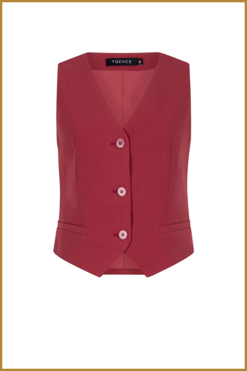 YDENCE -Gillet Kaia red -YDE240075 - Afbeelding 2